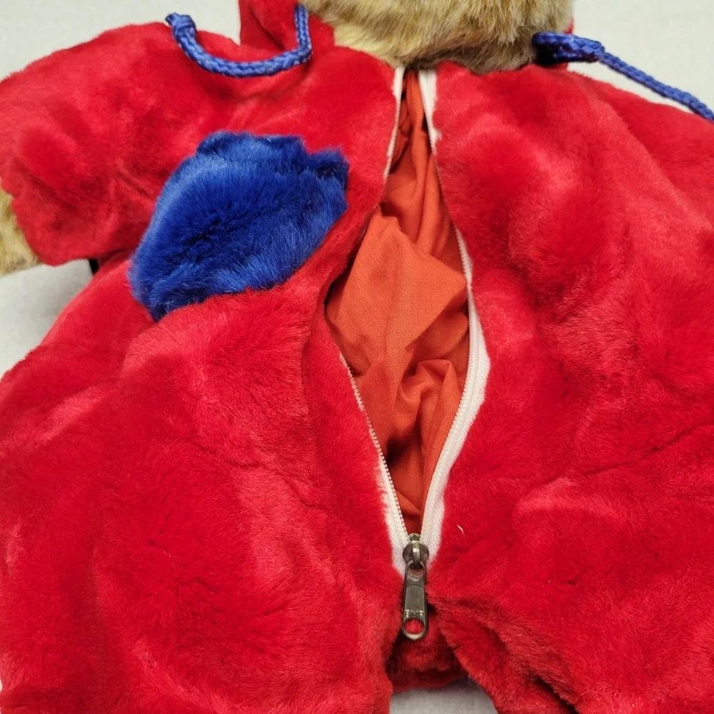 Teddy Bear w/ red snow suit & blue boots Plush Backpack